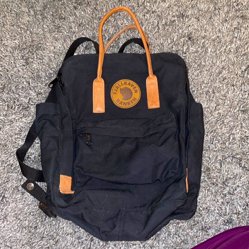 Fjallraven Kanken Brown Leather Accent Backpack